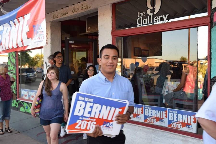 Supporters at PDAs We Want Bernie Office in downtown Phoenix.