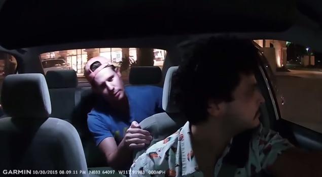 Benjamin Golden right before he repeatedly hits uber driver Edward Caban.