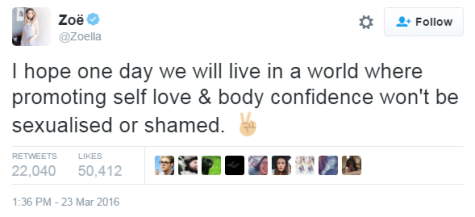 Zoella's tweet in response to the situation.