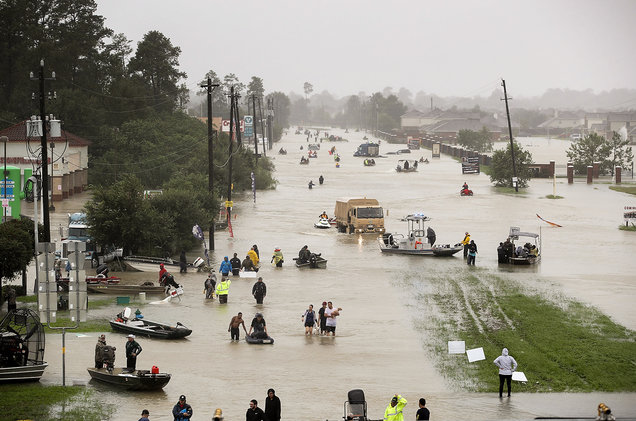 A picture of Houston, Texas after Hurricane Harvey has made landfall.