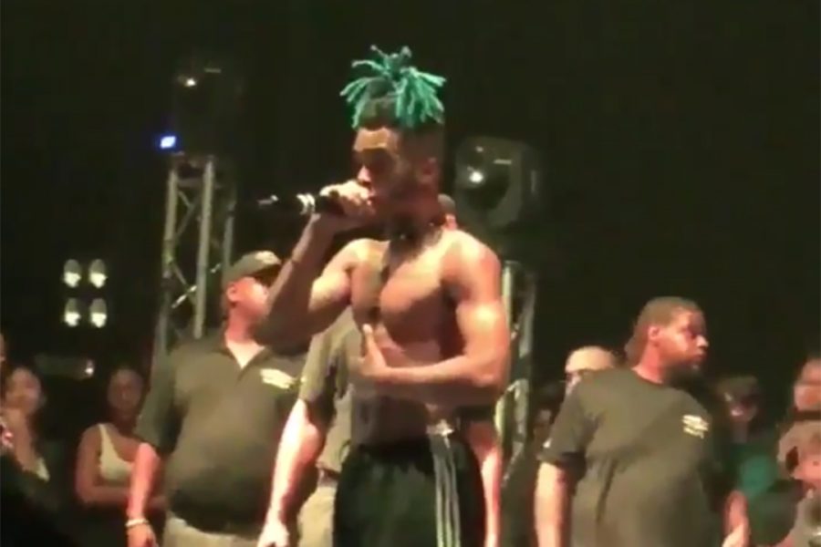 After being placed on house arrest for many felony’s and new charges recieved, X does his first show.