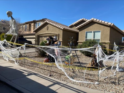 House with Halloween decorations