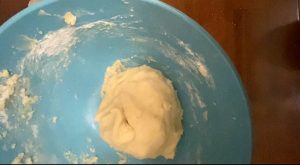 The dough is ready to chill once you can form it into a ball.