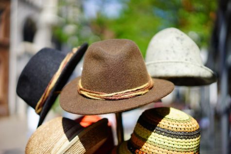 Hats on a hat rack