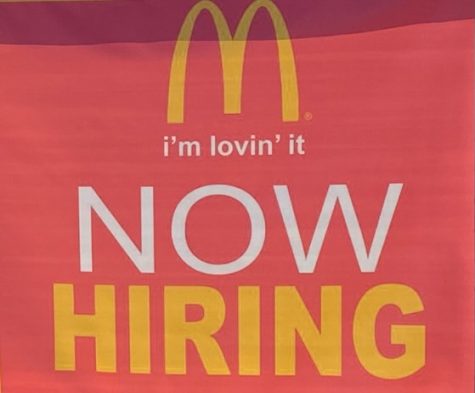 Now hiring Mc Donald's sign